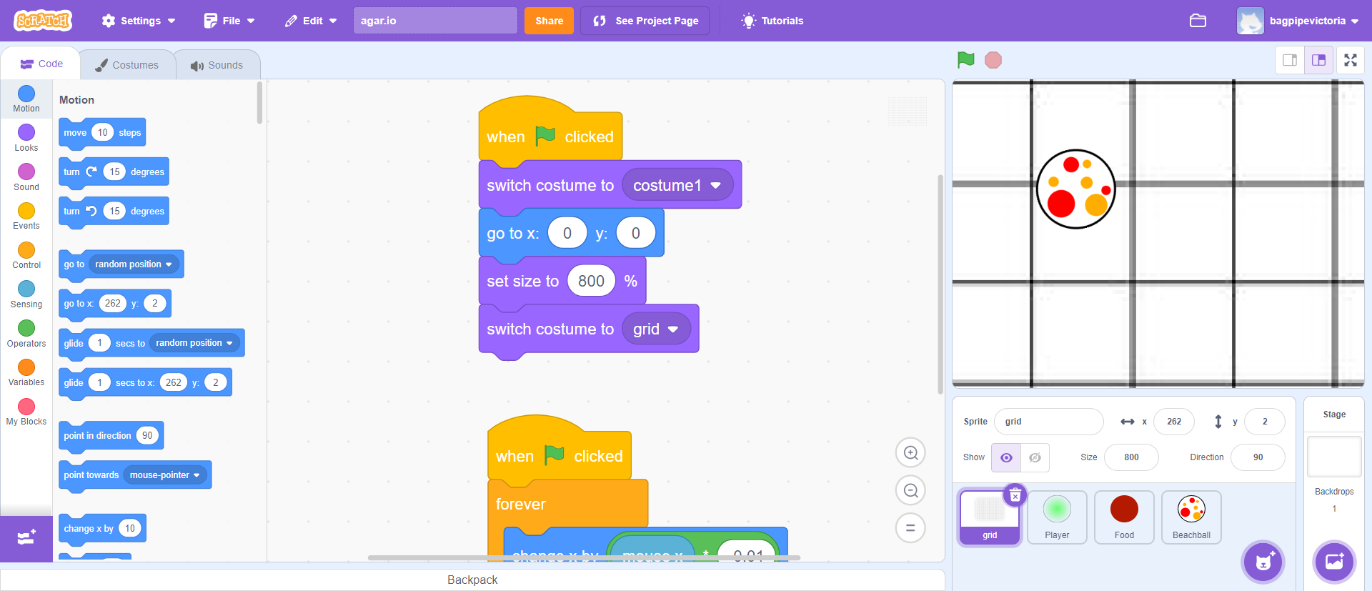Membuat Game agar.io di Scratch